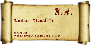 Mauter Aladár névjegykártya